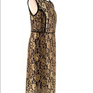 Derek Lam Gold & Black Lace Sheath Dress